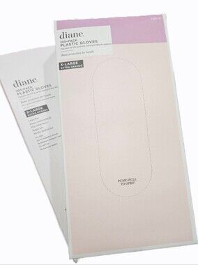 NWT 2 BOXES DIANE 100-pk PLASTIC GLOVES FOR HAIR DRESSING SIZE XL!